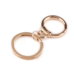 Carabină metalică cu inel pentru chei - Auriu rose (1 Bucată)