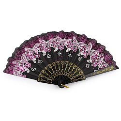 Evantai din material textil fluturi cu sclipici - Purple-pink (1 Bucată)