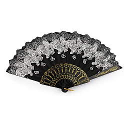 Evantai din material textil fluturi cu sclipici - Argintiu (1 Bucată)