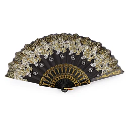 Evantai din material textil fluturi cu sclipici - Auriu (1 Bucată)