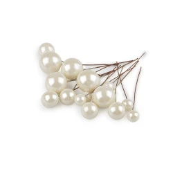 Fructe de pădure pe sârmă - mix de dimensiuni - Crem deschis (1 Sac)