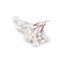 Fructe de pădure pe sârmă - mix de dimensiuni - Alb (1 Sac)