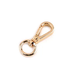 Carabină metalică pivotantă, inel de 9 mm - Auriu rose (1 Bucată)