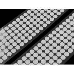 Buline de velcro autoadeziv ø10; 15 mm în role - Alb (1 Metru)