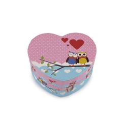 Cutie cadou inimă 11,5x10 cm - Roz mediu (1 Bucată)