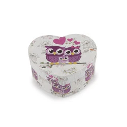 Cutie cadou inimă 11,5x10 cm - Gri foarte deschis (1 Bucată)