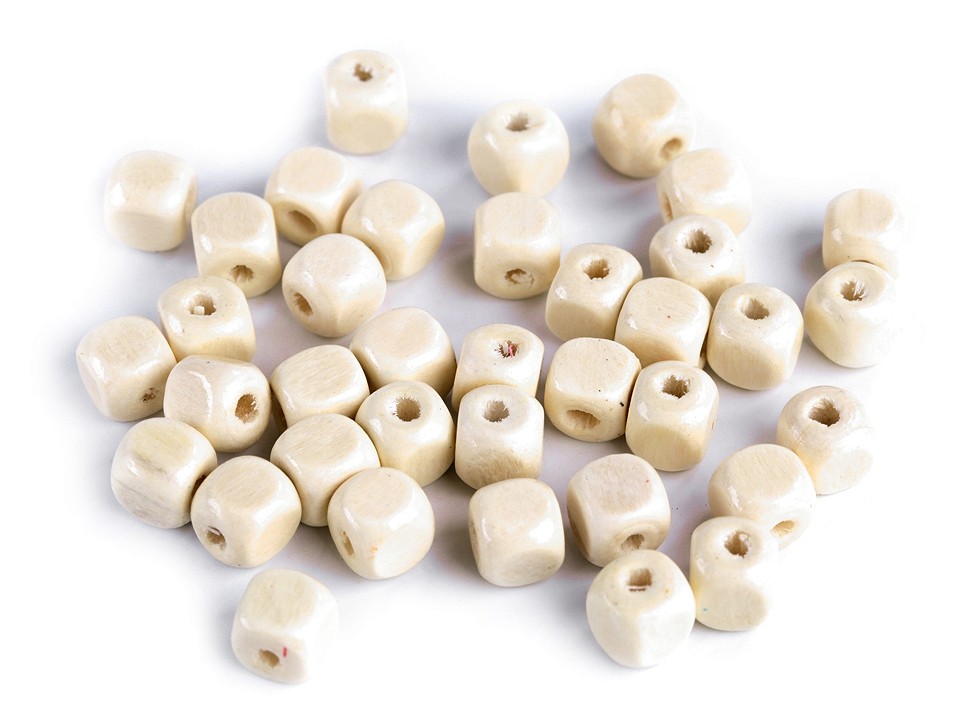 Mărgele cubice din lemn, 8x8 mm (pachet 20 g) - natural deschis Mărgele cubice din lemn, 8x8 mm (pachet 20 g) - natural deschis
