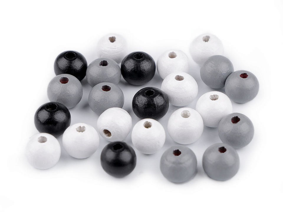 Mărgele din lemn, Ø10 mm (pachet 20 g) - mix 6 Mărgele din lemn, Ø10 mm (pachet 20 g) - mix 6
