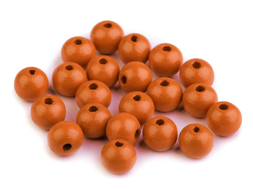 Mărgele din lemn, Ø10 mm (pachet 20 g) - portocaliu