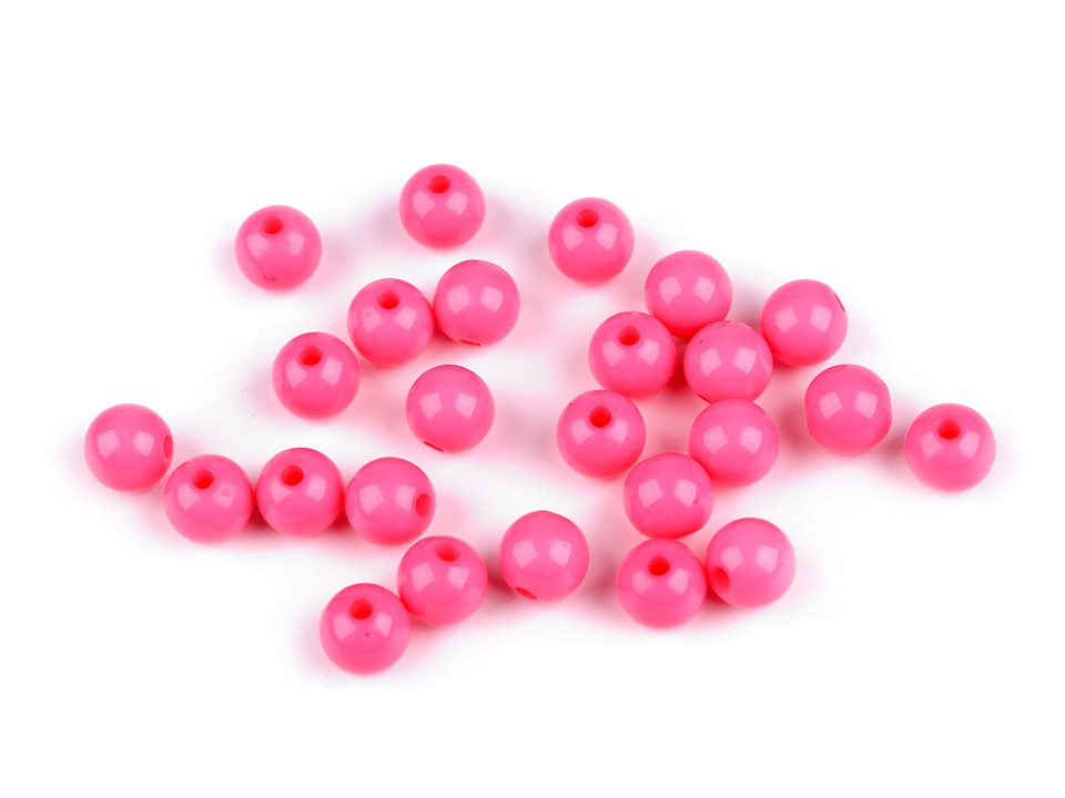 Mărgele din plastic, Ø8 mm (pachet 25 buc.) - roz Mărgele din plastic, Ø8 mm (pachet 25 buc.) - roz