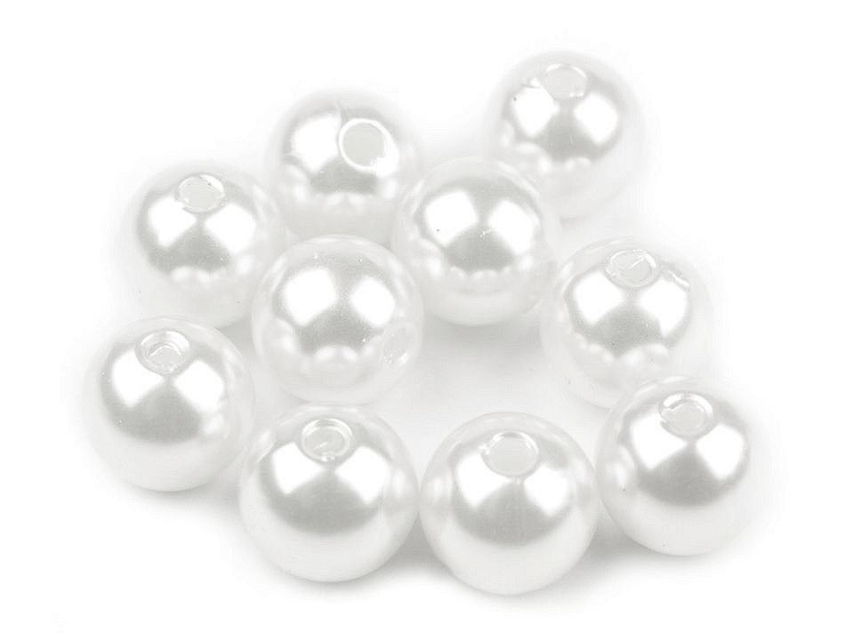 Perle plastic Glance, Ø10 mm (pachet 20 g) - alb Perle plastic Glance, Ø10 mm (pachet 20 g) - alb