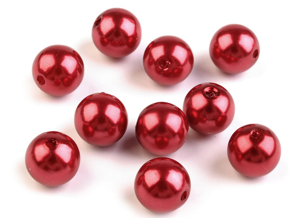 Perle plastic Glance, Ø10 mm (pachet 20 g) - roșu Perle plastic Glance, Ø10 mm (pachet 20 g) - roșu