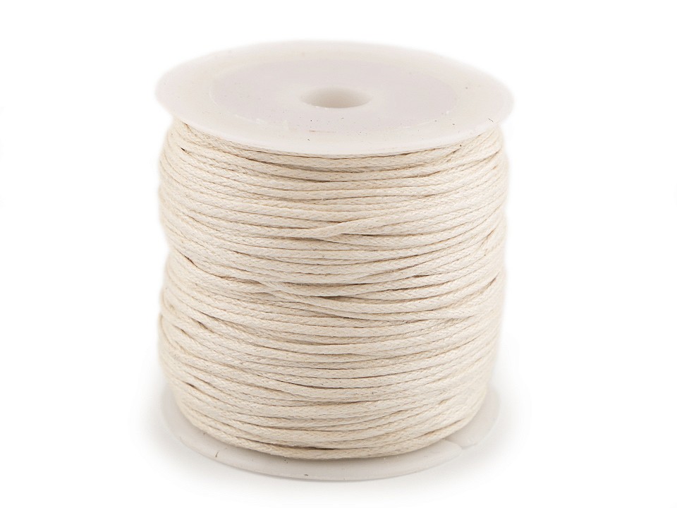 Șnur din bumbac cerat, Ø 0.8 mm (rola 25 m) - ecru deschis Șnur din bumbac cerat, Ø 0.8 mm (rola 25 m) - ecru deschis
