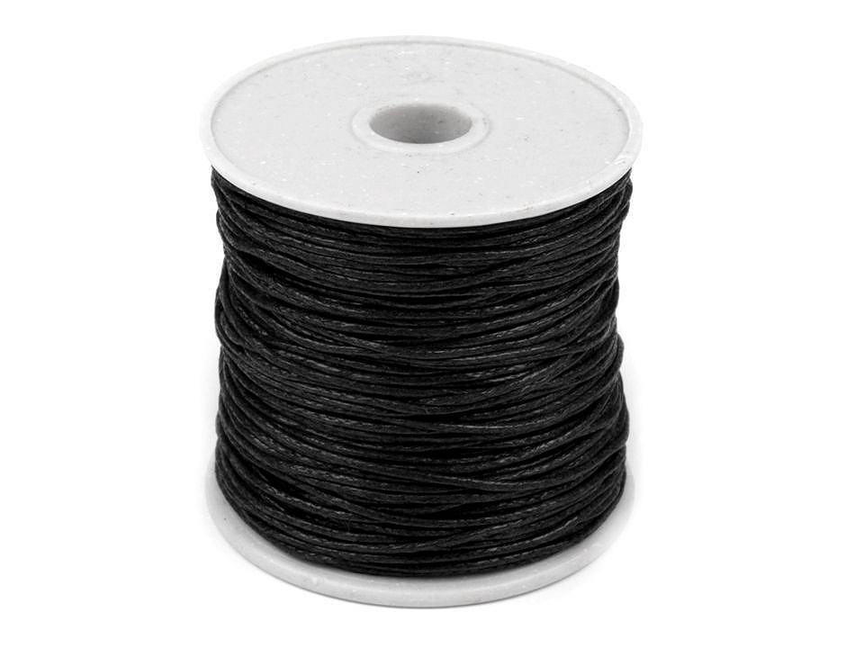 Șnur din bumbac cerat, Ø 0.8 mm (rola 25 m) - negru Șnur din bumbac cerat, Ø 0.8 mm (rola 25 m) - negru