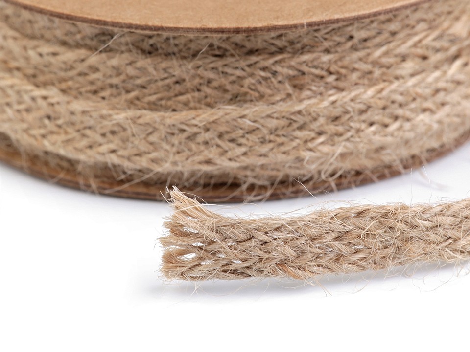 Panglică din iută, lățime 8 mm (rola 4 m) - ecru natural Panglică din iută, lățime 8 mm (rola 4 m) - ecru natural
