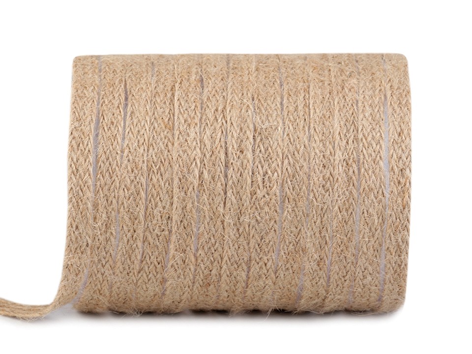 Panglică din iută, lățime 8 mm (rola 4 m) - ecru natural Panglică din iută, lățime 8 mm (rola 4 m) - ecru natural