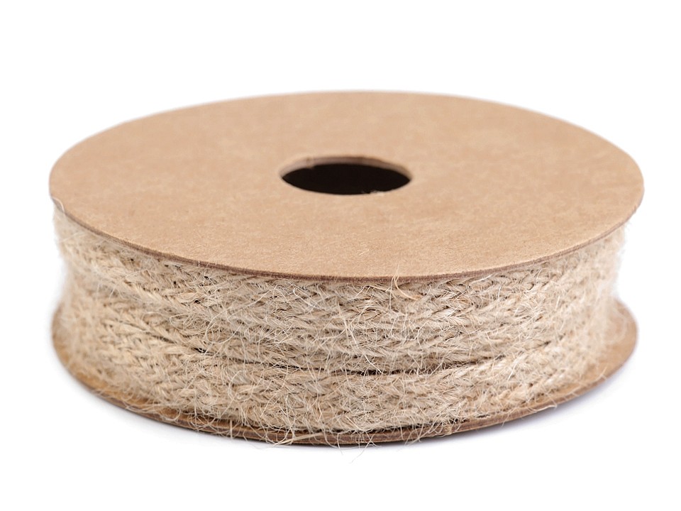 Panglică din iută, lățime 8 mm (rola 4 m) - ecru natural Panglică din iută, lățime 8 mm (rola 4 m) - ecru natural