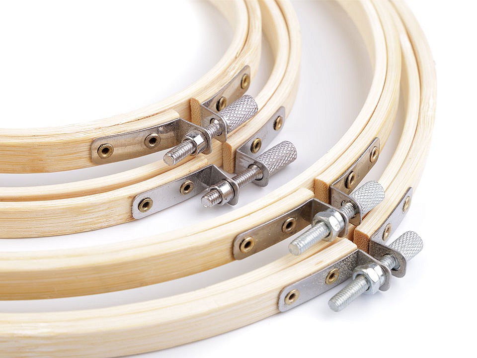 Set gherghefuri / rame din bambus pentru brodat, 12; 15; 20,3; 22,5 cm