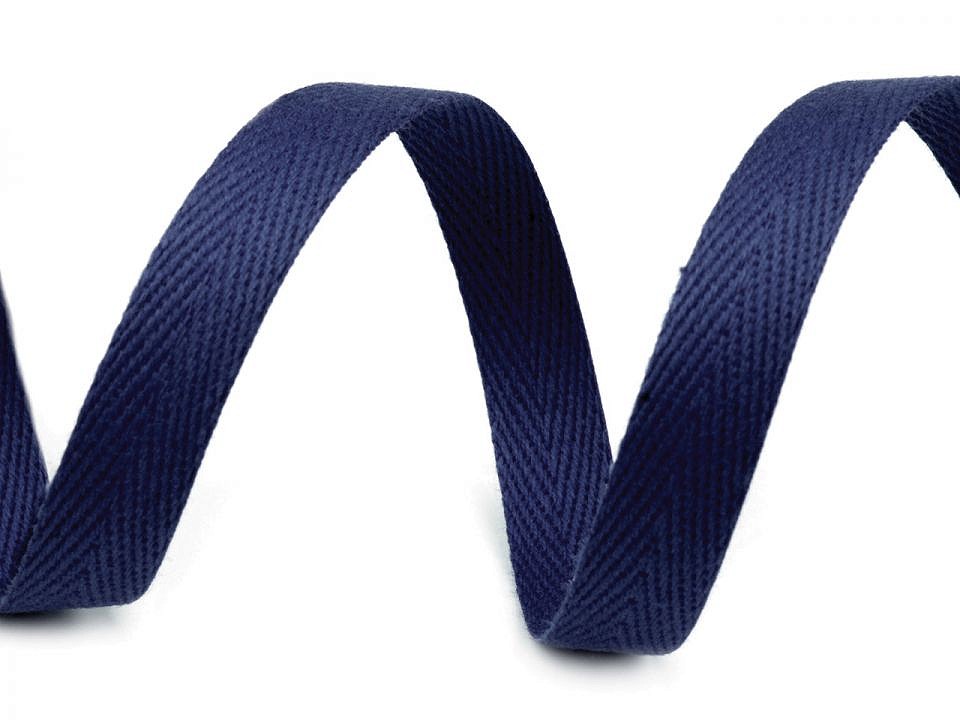 Bandă din bumbac Herringbone, lățime 10 mm (rola 50 m) - albastru parizian Bandă din bumbac Herringbone, lățime 10 mm (rola 50 m) - albastru parizian