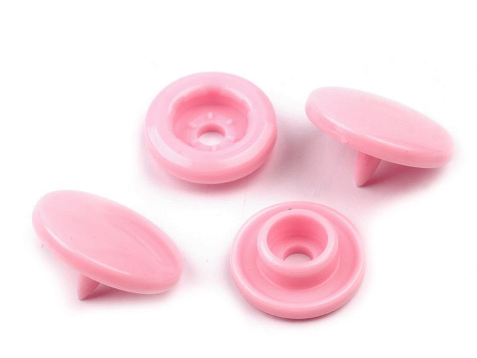 Capse plastic diametru 12 mm (pachet 50 seturi) - roz deschis Capse plastic diametru 12 mm (pachet 50 seturi) - roz deschis