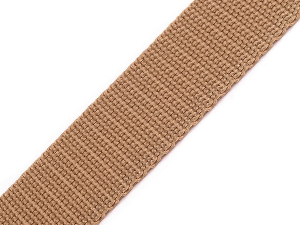 Chingă polipropilenă, lățime 25 mm (pachet 5 m) - maro natural Chingă polipropilenă, lățime 25 mm (pachet 5 m) - maro natural