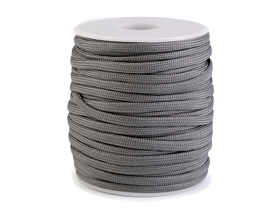 Cordelină paracord, Ø4 mm (rola 25 m) - gri Cordelină paracord, Ø4 mm (rola 25 m) - gri