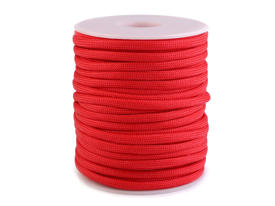 Cordelină paracord, Ø4 mm (rola 25 m) - roșu Cordelină paracord, Ø4 mm (rola 25 m) - roșu