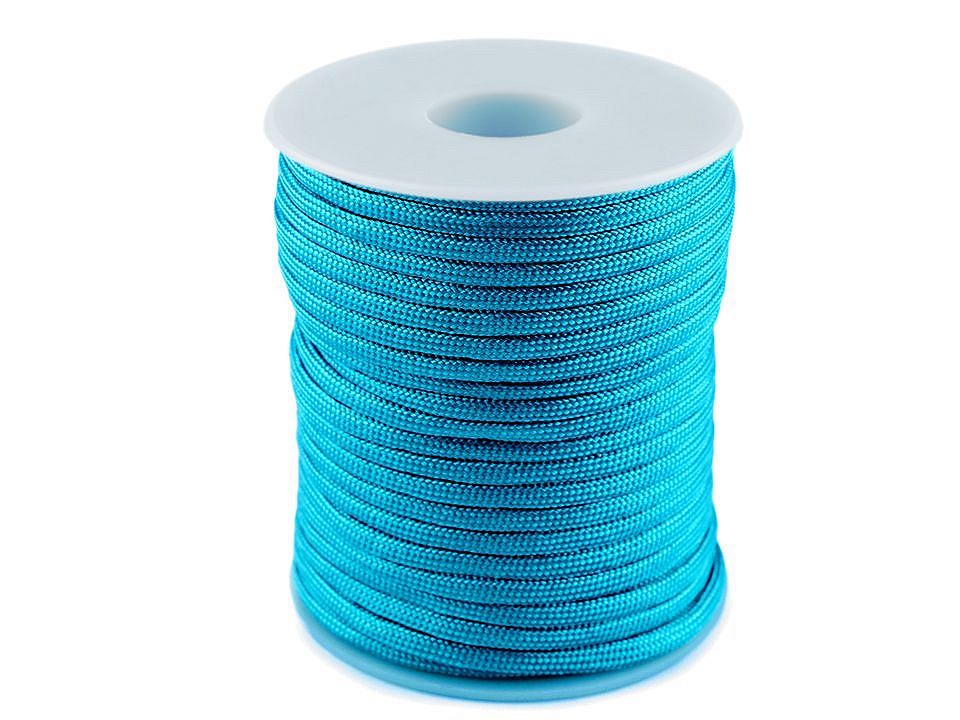 Cordelină paracord, Ø4 mm (rola 25 m) - turcoaz Cordelină paracord, Ø4 mm (rola 25 m) - turcoaz