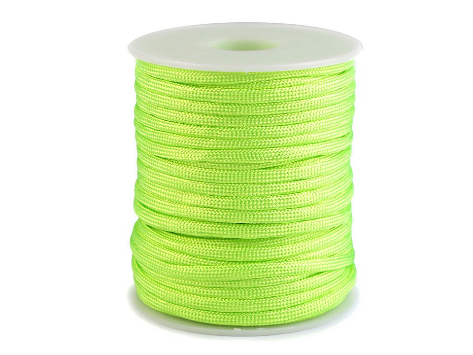Cordelină paracord, Ø4 mm (rola 25 m) - verde neon Cordelină paracord, Ø4 mm (rola 25 m) - verde neon