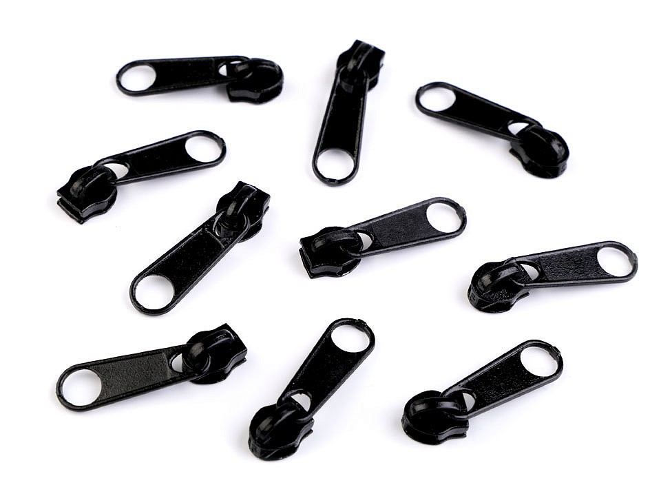 Cursor fermoar spiralat, 5 mm BX (pachet 10 buc.) - negru Cursor fermoar spiralat, 5 mm BX (pachet 10 buc.) - negru