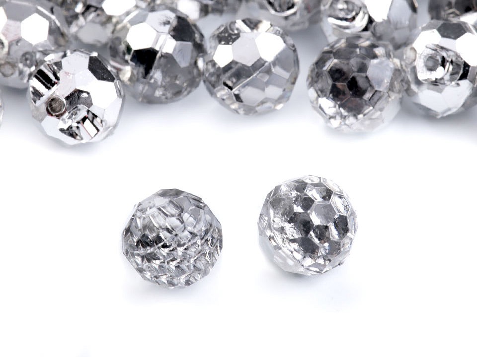 Nasturi Crystal, Ø10 mm (pachet 20 buc.) - Argintiu
