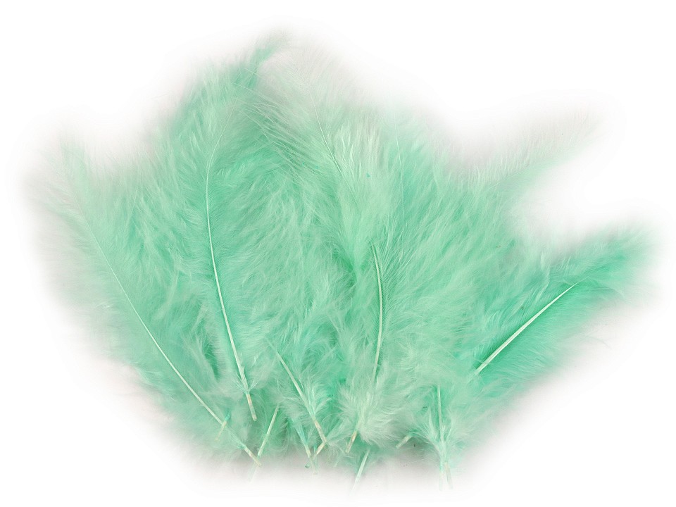 Pene decorative de struț, lungime 9-16 cm - verde mentă Pene decorative de struț, lungime 9-16 cm - verde mentă