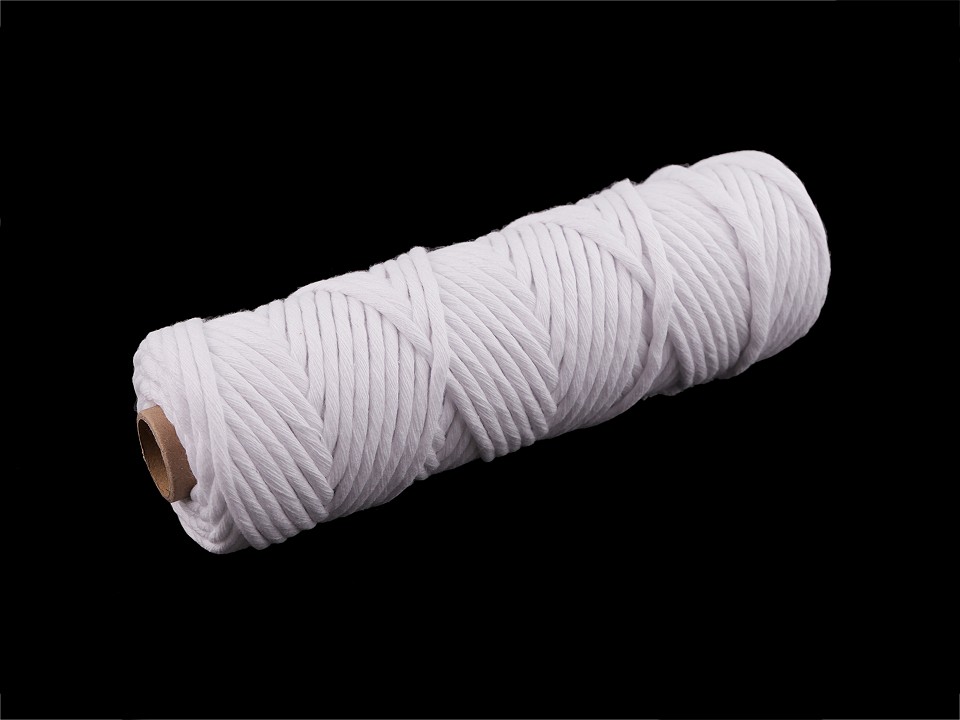 Șnur de bumbac macrame Ø3 mm (rola 50 m) - alb Șnur de bumbac macrame Ø3 mm (rola 50 m) - alb
