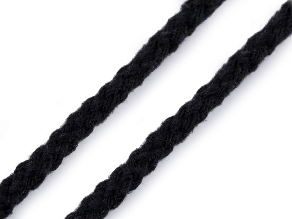 Șnur din bumbac, Ø5 mm (card 10 m) - negru Șnur din bumbac, Ø5 mm (card 10 m) - negru