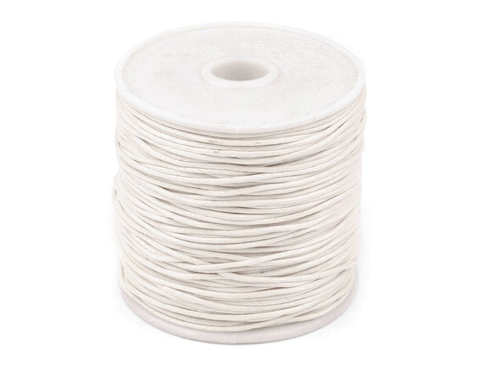 Șnur din bumbac cerat, Ø1 mm (rola cca. 20-30 m) - alb Șnur din bumbac cerat, Ø1 mm (rola cca. 20-30 m) - alb