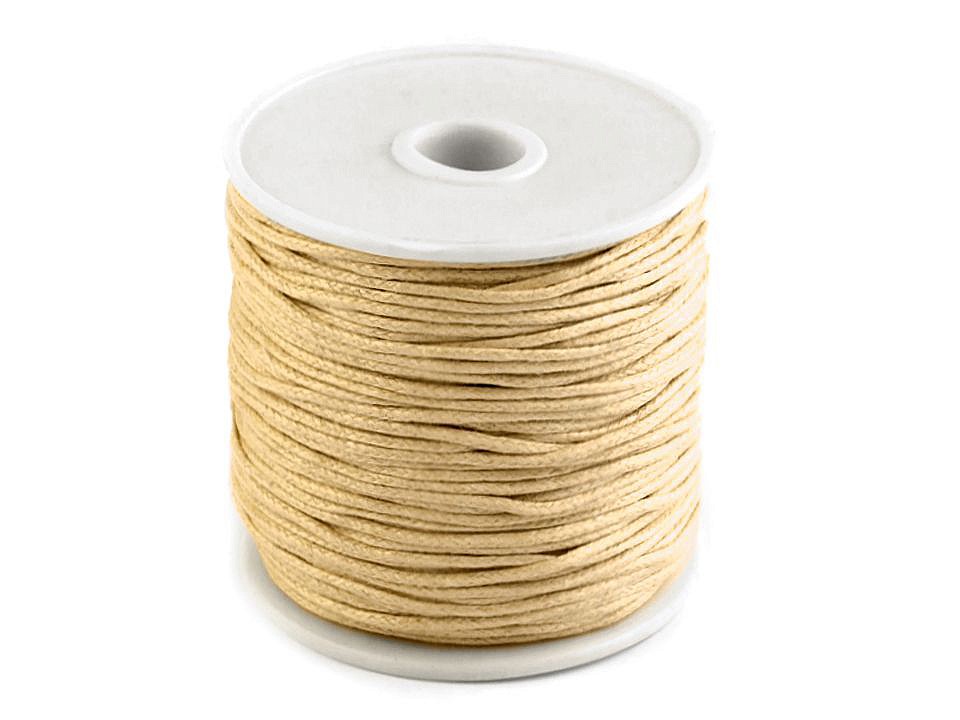 Șnur din bumbac cerat, Ø1 mm (rola cca. 20-30 m) - bej deschis