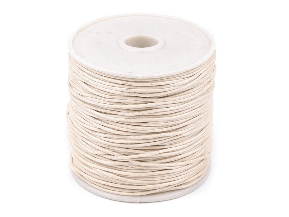 Șnur din bumbac cerat, Ø1 mm (rola cca. 20-30 m) - bej pal Șnur din bumbac cerat, Ø1 mm (rola cca. 20-30 m) - bej pal
