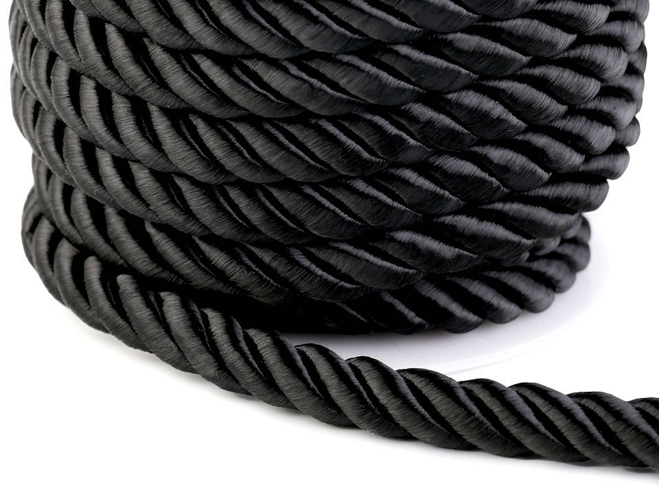 Șnur răsucit, Ø10 mm (rola 10 m) - negru Șnur răsucit, Ø10 mm (rola 10 m) - negru