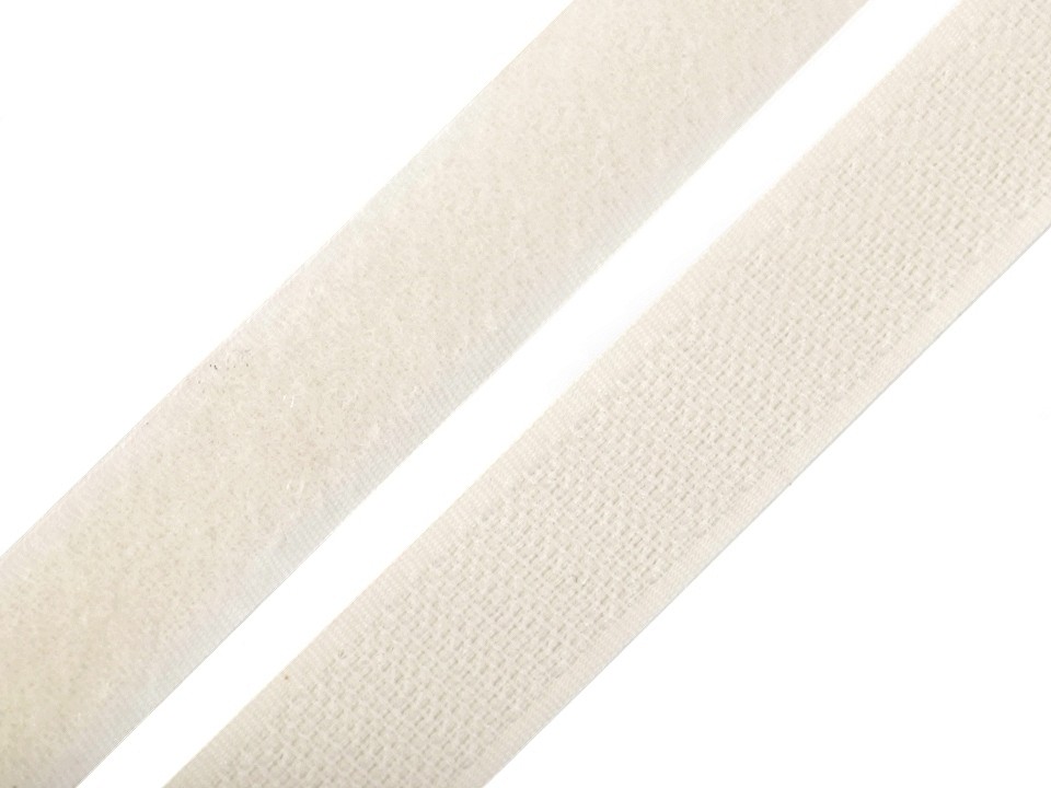 Bandă arici, complet (puf + scai), 20 mm (rola 25 m) - ecru Bandă arici, complet (puf + scai), 20 mm (rola 25 m) - ecru