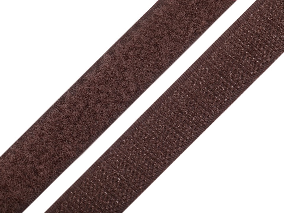 Bandă arici, complet (puf + scai), 20 mm (rola 25 m) - maro Bandă arici, complet (puf + scai), 20 mm (rola 25 m) - maro