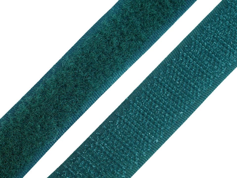 Bandă arici, complet (puf + scai), 20 mm (rola 25 m) - verde închis Bandă arici, complet (puf + scai), 20 mm (rola 25 m) - verde închis