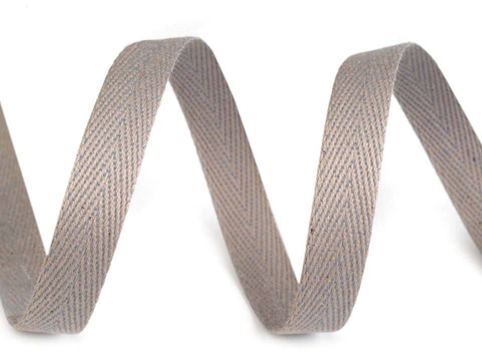 Bandă din bumbac Herringbone, lățime 10 mm (rola 50 m) - gri deschis Bandă din bumbac Herringbone, lățime 10 mm (rola 50 m) - gri deschis