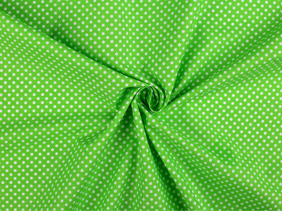 Bumbac cu buline, la metru - verde pastel deschis Bumbac cu buline, la metru - verde pastel deschis