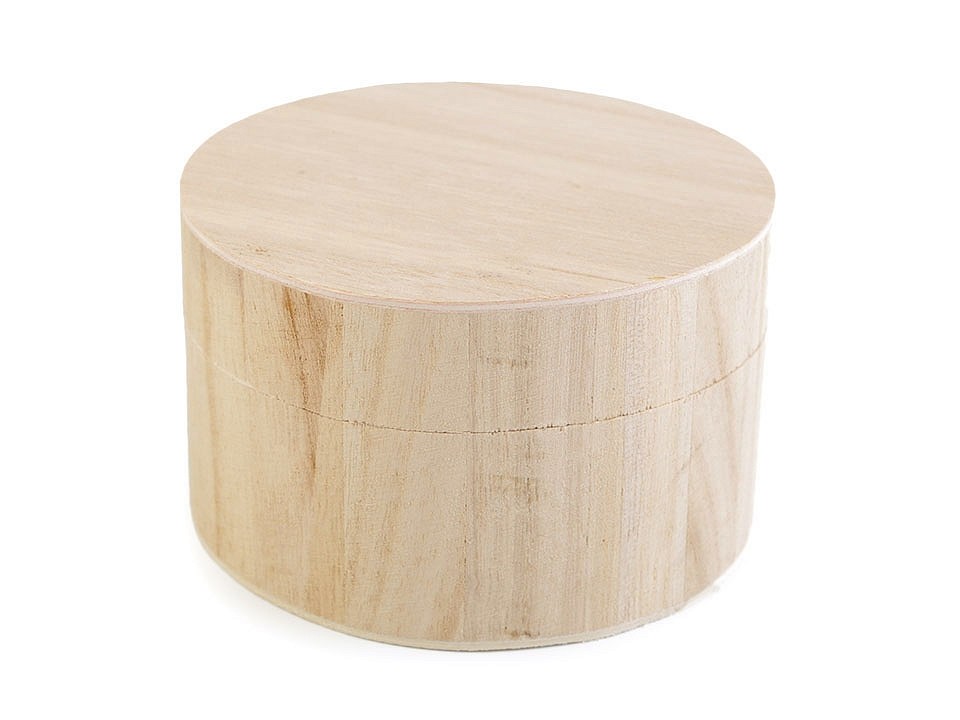 Cutie rotunda din lemn - D 11.5 x 7 cm Cutie rotunda din lemn - D 11.5 x 7 cm