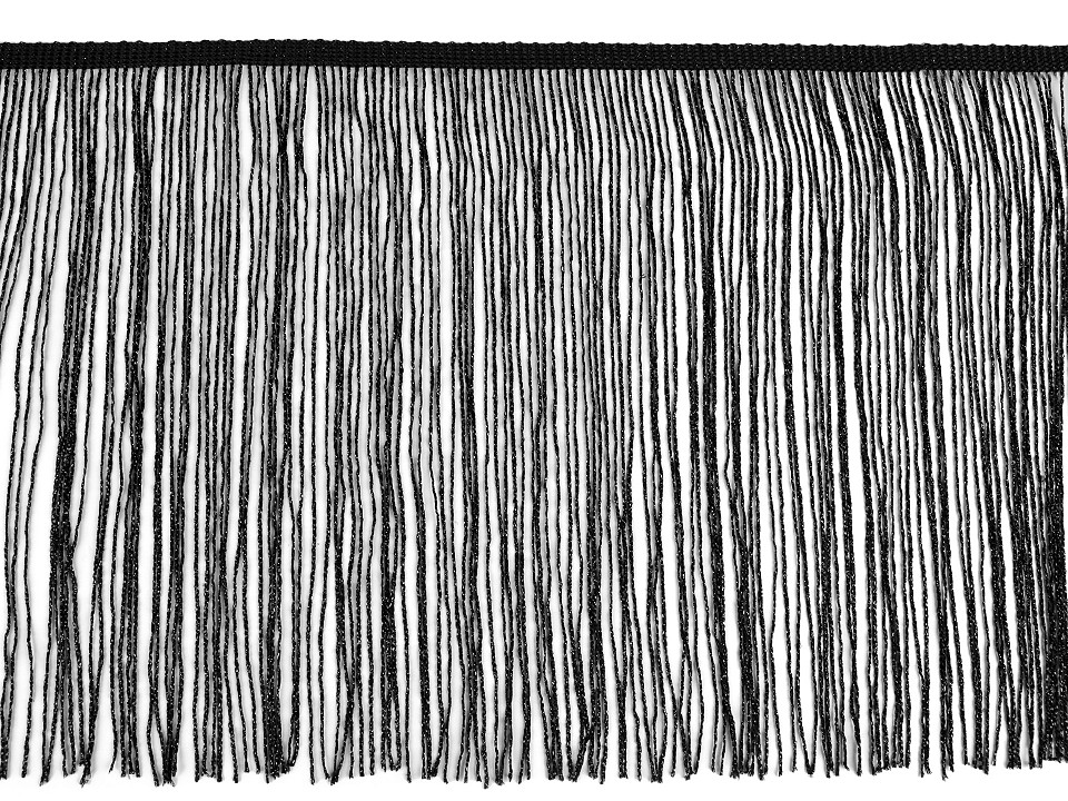 Franjuri cu fir lame, lățime 25 cm x 1 m - negru Franjuri cu fir lame, lățime 25 cm x 1 m - negru