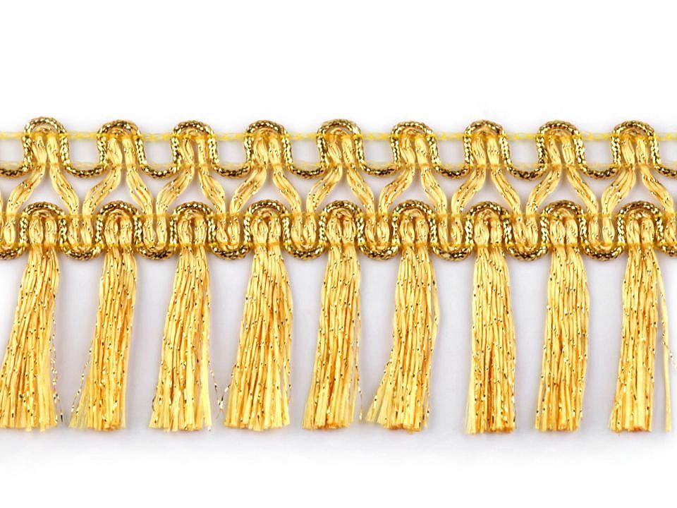 Franjuri lurex, lățime 45 mm (pachet 13.5 m) - auriu Franjuri lurex, lățime 45 mm (pachet 13.5 m) - auriu