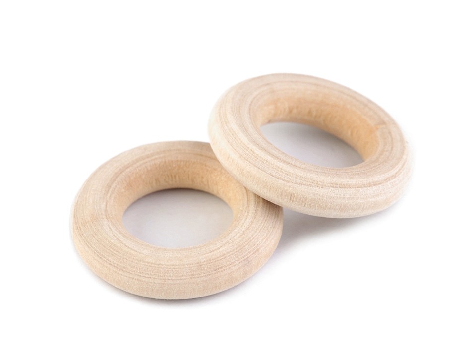 Inele din lemn, Ø12 mm (pachet 10 Buc.) - natur deschis Inele din lemn, Ø12 mm (pachet 10 Buc.) - natur deschis