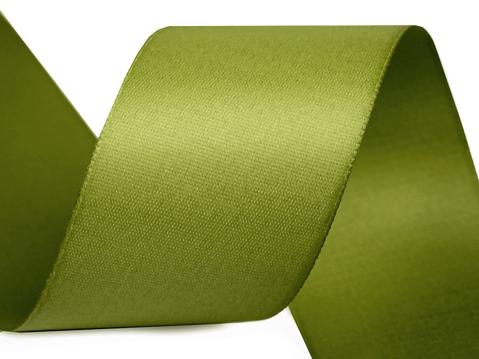 Panglică dublu satinată mată, lățime 40 mm (rola 20 m) - verde