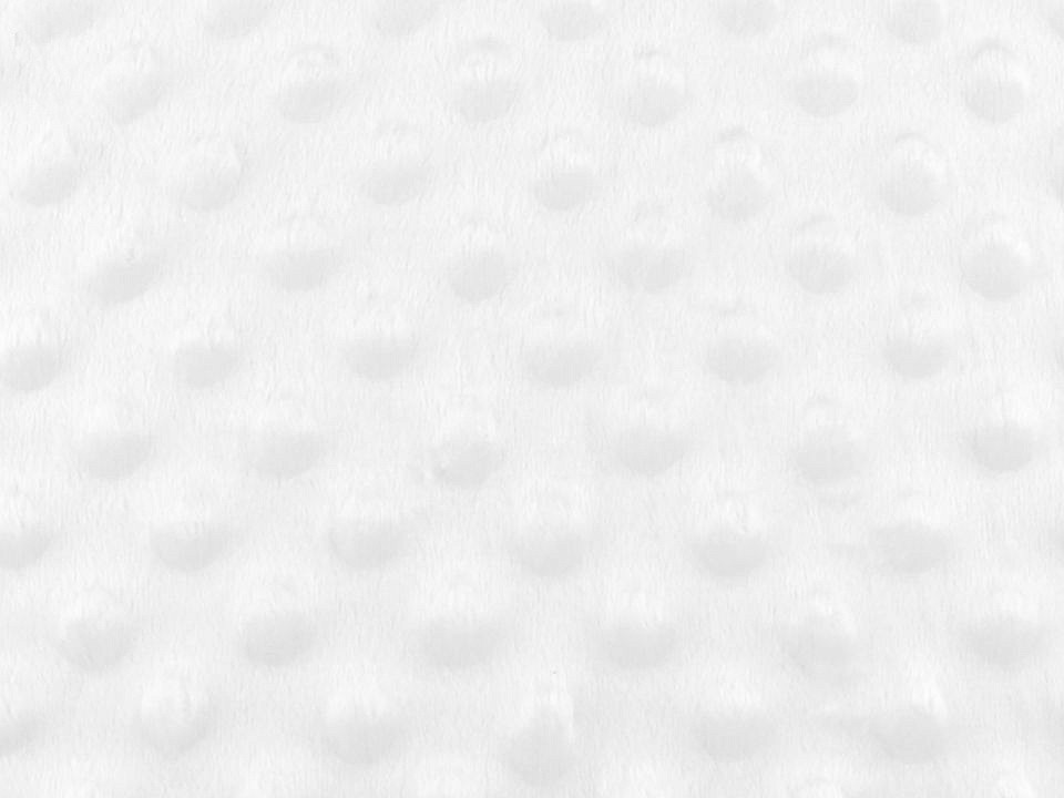 Pluș Minky cu buline 3D, 215 g/m², la metru - alb Pluș Minky cu buline 3D, 215 g/m², la metru - alb