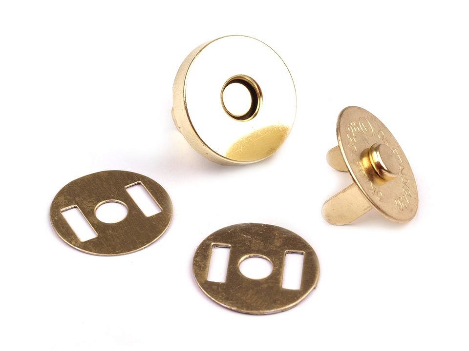 Închizatori / Capse magnetice, finisaj auriu, Ø18 mm, 5 set Închizatori / Capse magnetice, finisaj auriu, Ø18 mm, 5 set